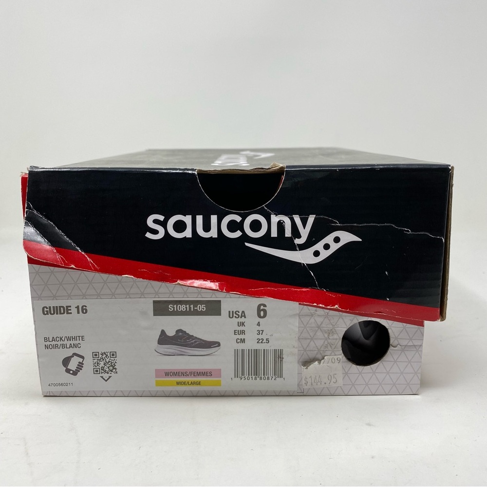 Saucony Women's Guide 16 Wide In Black/White Running Shoes WIDE - Picture 7 of 8